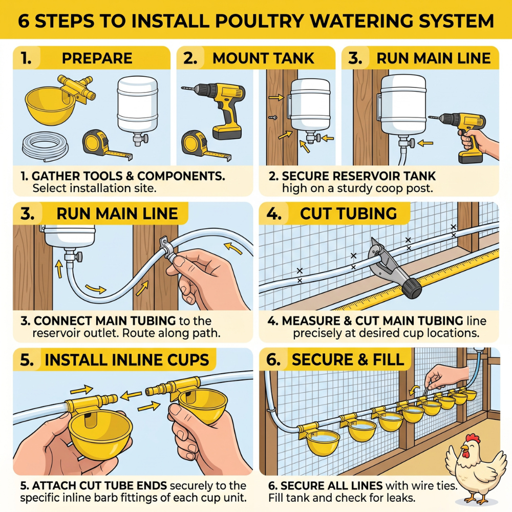 Bird Auto Water Cup – Horizontal